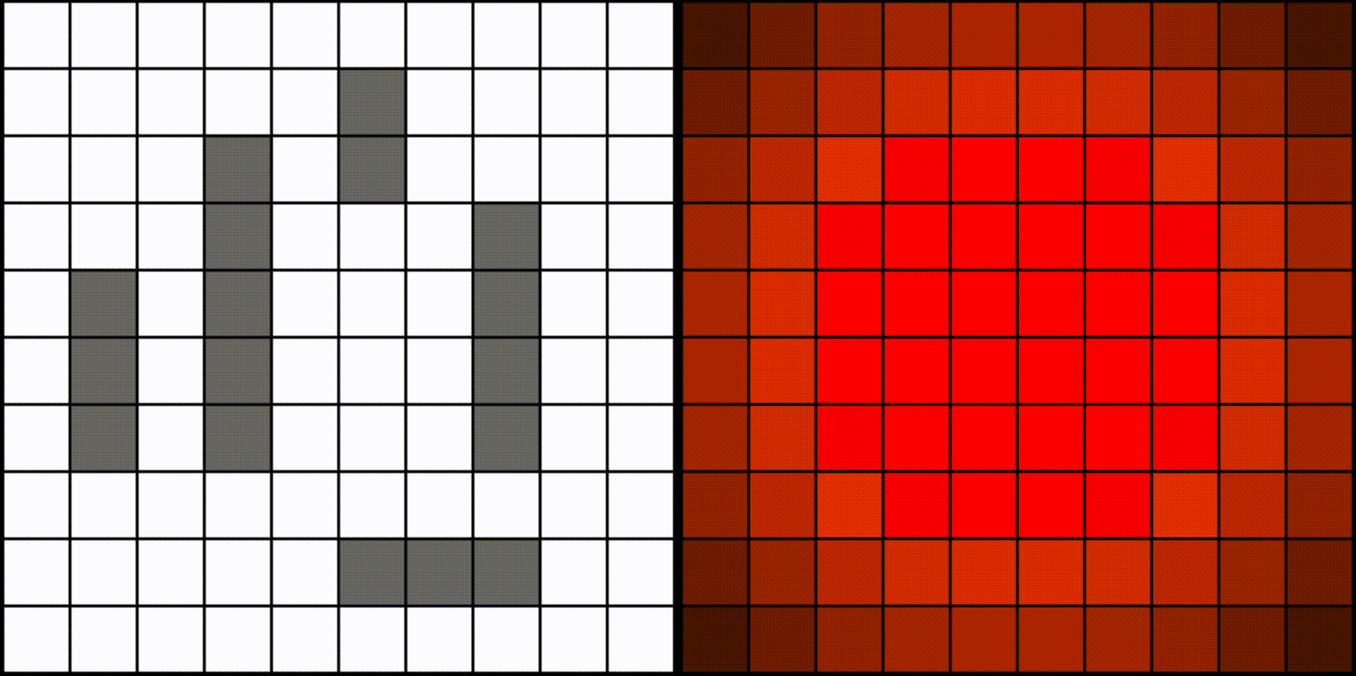 An example game played with the probabilistic algorithm. GIF by author.